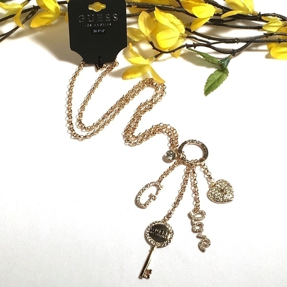 𝅺3/$29! GUESS Long Statement Necklace "LOVE" - Picture 2 of 8